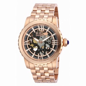 Invicta Specialty Black Skeletal Dial Rose Gold-tone Ion Plated Stainless Steel Men's Watch 14553