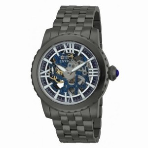 Invicta Specialty Blue Skeletal Dial Black PVD Mechanical Men's Watch 14555