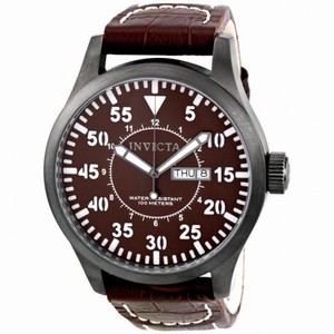 Invicta Specialty Brown Dial Brown Genuine Calf Leather Men's Watch 11201