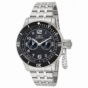 Invicta Specialty Chronograph Black Carbon Fiber Dial Stainless Steel Men's Watch 14886