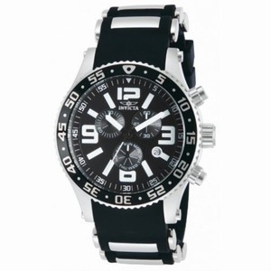 Invicta Specialty Chronograph Black Dial Black Polyurethane Men's Watch 12141