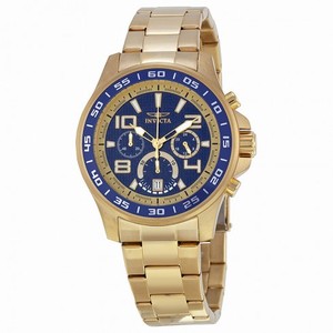 Invicta Specialty Chronograph Blue Dial Yellow Gold Ion-plated Men's Watch 14391