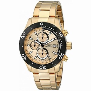 Invicta Specialty Chronograph Gold Dial 18kt Gold Ion-plated Watch 17754