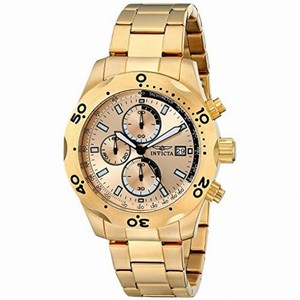 Invicta Specialty Chronograph Gold Dial Gold-plated Stainless Steel Men's Watch
