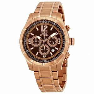 Invicta Specialty Classic Chronograph Brown Dial Rose Gold-tone Men's Watch 11378