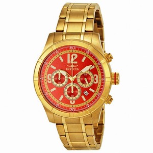 Invicta Specialty Classic Chronograph Red Dial Gold-tone Men's Watch 11376