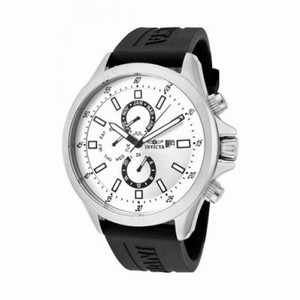 Invicta Specialty GMT White Dial Stainless Steel Black Rubber Men's Watch 1836