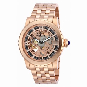 Invicta Specialty Gold-tone Skeletal Dial Rose Gold-tone Ion Plated Stainless Steel Men's Watch 14554