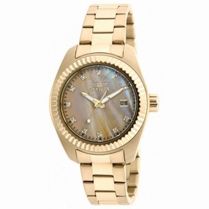 Invicta Specialty Lady Gold Mother of Pearl Dial Gold-plated Ladies Watch 20352