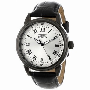 Invicta Specialty Light Silver Dial Black Leather Men's Watch 13670