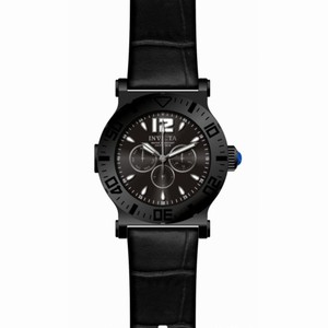 Invicta Specialty Multi-Function Black Dial Black Leather Men's Watch 14918
