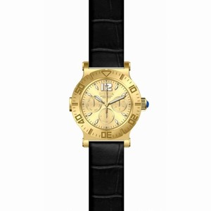 Invicta Specialty Multi-Function Champagne Dial Black Leather Ladies Watch 14920