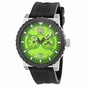 Invicta Specialty Multi-Function Green Dial Black Polyurethane Men's Watch 13645