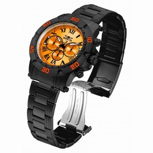 Invicta Specialty Orange Dial Black Tone Men's Stainless Steel Watch 19705