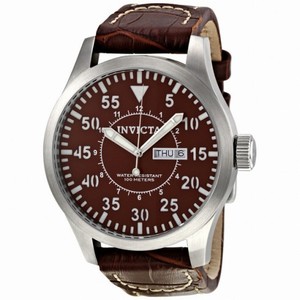 Invicta Specialty Outdoor Brown Dial Stainless Steel Leather Men's Watch 11185