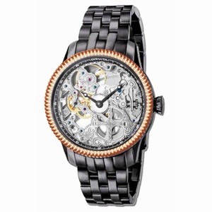 Invicta Specialty Silver-tone Skeletal Dial Black PVD Stainless Steel Band Men's Watch 80016