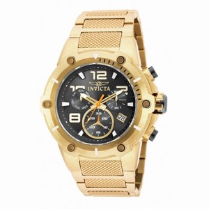 Invicta Speedway Chronograph Black Dial Gold Ion-plated Men's Watch 19530