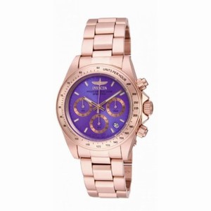 Invicta Speedway Chronograph Purple Dial Rose Gold Ion-plated Ladies Watch 16659
