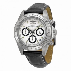 Invicta Speedway Chronograph White Dial Black Leather Men's Watch 7031