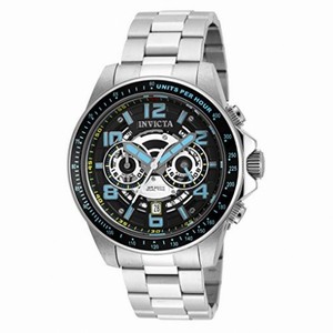 Invicta Speedway Dual Time Black Skeleton Dial Stainless Steel Men's Watch 19283
