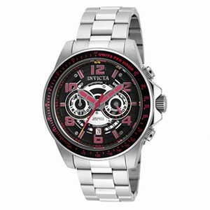 Invicta Speedway Dual Time Black Skeleton Dial Stainless Steel Men's Watch 19284