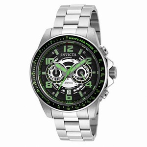 Invicta Speedway Dual Time Black Skeleton Dial Stainless Steel Men's Watch 19285