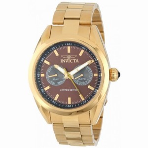 Invicta Speedway Multi-Function Brown Dial 18kt Gold-plated Men's Watch 14710