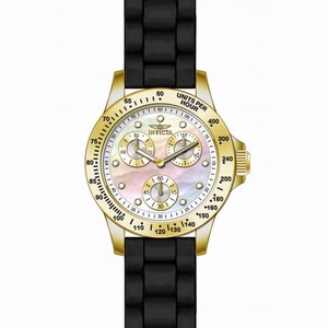 Invicta Speedway Multi-Function Mother of Pearl Dial Black Silicone Ladies Watch 21972