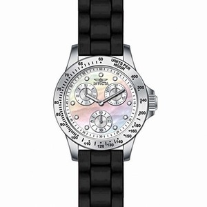 Invicta Speedway Multi-Function Mother of Pearl Dial Black Silicone Men's Watch 21968