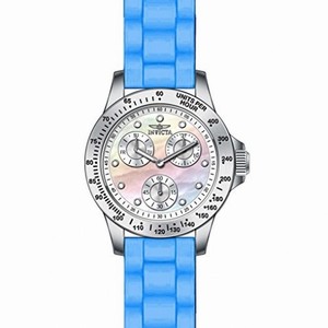 Invicta Speedway Multi-Function Mother of Pearl Dial Blue Silicone Ladies Watch 21970