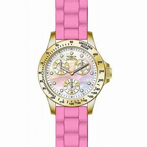 Invicta Speedway Multi-Function Mother of Pearl Dial Pink Silicone Ladies Watch 21982