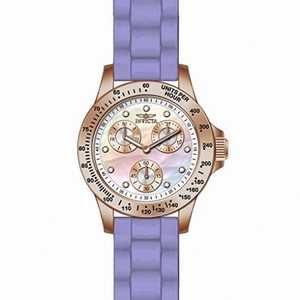 Invicta Speedway Multi-Function Mother of Pearl Dial Purple Silicone Ladies Watch 21988