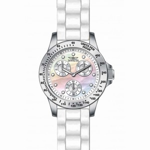 Invicta Speedway Multi-Function Mother of Pearl Dial White Silicone Ladies Watch 21972