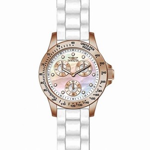 Invicta Speedway Multi-Function Mother of Pearl Dial White Silicone Ladies Watch 21995