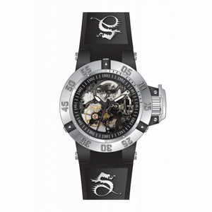 Invicta Subaqua Black Skeleton Black Silicone Ladies Watch 17129