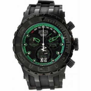 Invicta Subaqua Chronograph Black and Green Dial Black Rubber Men's Watch 12345