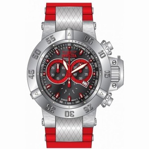Invicta Subaqua Chronograph  Black Dial Red Polyurethane Men's Watch 13999