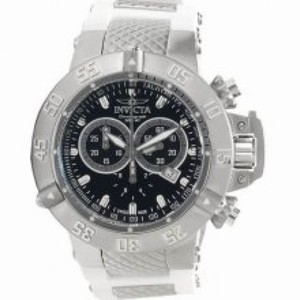 Invicta Subaqua Chronograph Black Dial White Polyurethane Band Men's Watch 14001