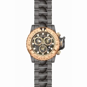 Invicta Subaqua Chronograph Black Perferated Dial Black Ion-plated Men's Watch 14489