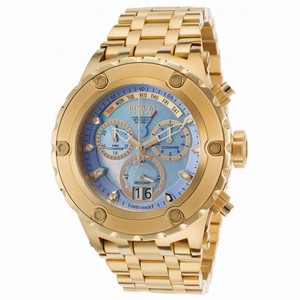 Invicta Subaqua Chronograph Blue Mother of Pearl Dial Yellow Gold-plated Men's Watch 16886