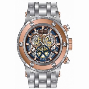 Invicta Subaqua Chronograph Brown Rose Skeletal Dial Stainless Steel Men's Watch 13741