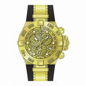 Invicta Subaqua Chronograph Gold Dial Black Polyurethane Men's Watch 16144