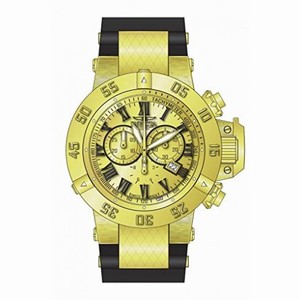 Invicta Subaqua Chronograph Gold Dial Black Silicone Men's Watch 16875