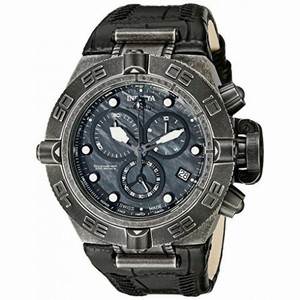 Invicta Subaqua Chronograph Mother of Pearl Dial Black Leather Men's Watch 18447