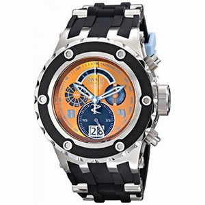 Invicta Subaqua Chronograph Orange Dial Black Silicone Men's Watch 16253