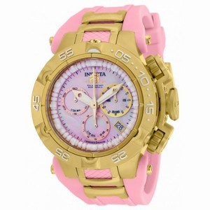 Invicta Subaqua Chronograph Pink Mother of Pearl Dial Pink Polyurethane Ladies Watch 17236