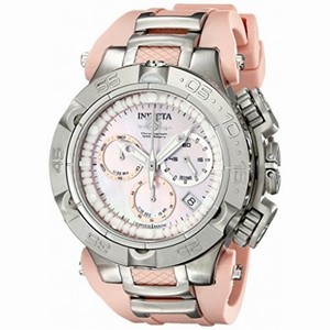 Invicta Subaqua Chronograph Pink Mother of Pearl Dial Pink Silicone Ladies Watch 17232