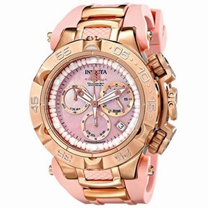 Invicta Subaqua Chronograph Pink Mother of Pearl Dial Pink Silicone Ladies Watch 17241