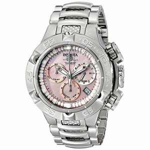 Invicta Subaqua Chronograph Pink Mother of Pearl Dial Stainless Steel Ladies Watch 17220