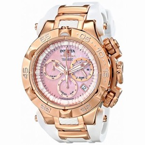 Invicta Subaqua Chronograph Pink Mother of Pearl Dial White Silicone Ladies Watch 17240